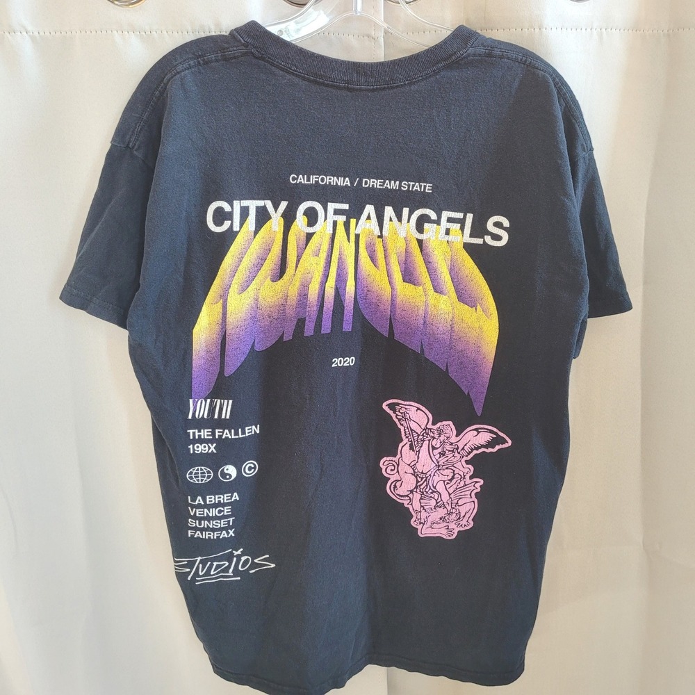 PacSun City of Angels Mens Shirt Medium Graphic Los Angeles Skater Grunge 21619